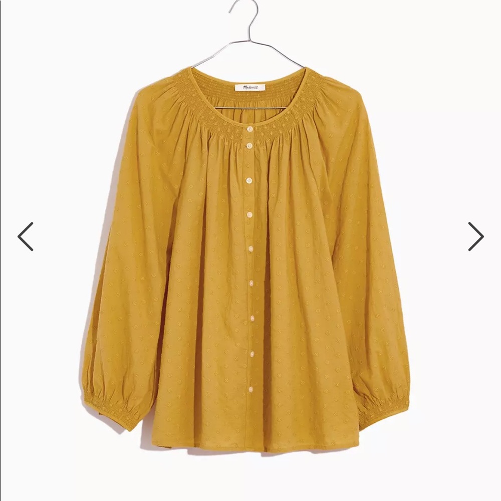 Madewell Floral Embroidered Peasant Blouse